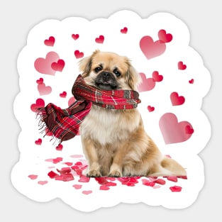 Tibetan Spaniel Hearts Love Happy Valentine's Day Sticker